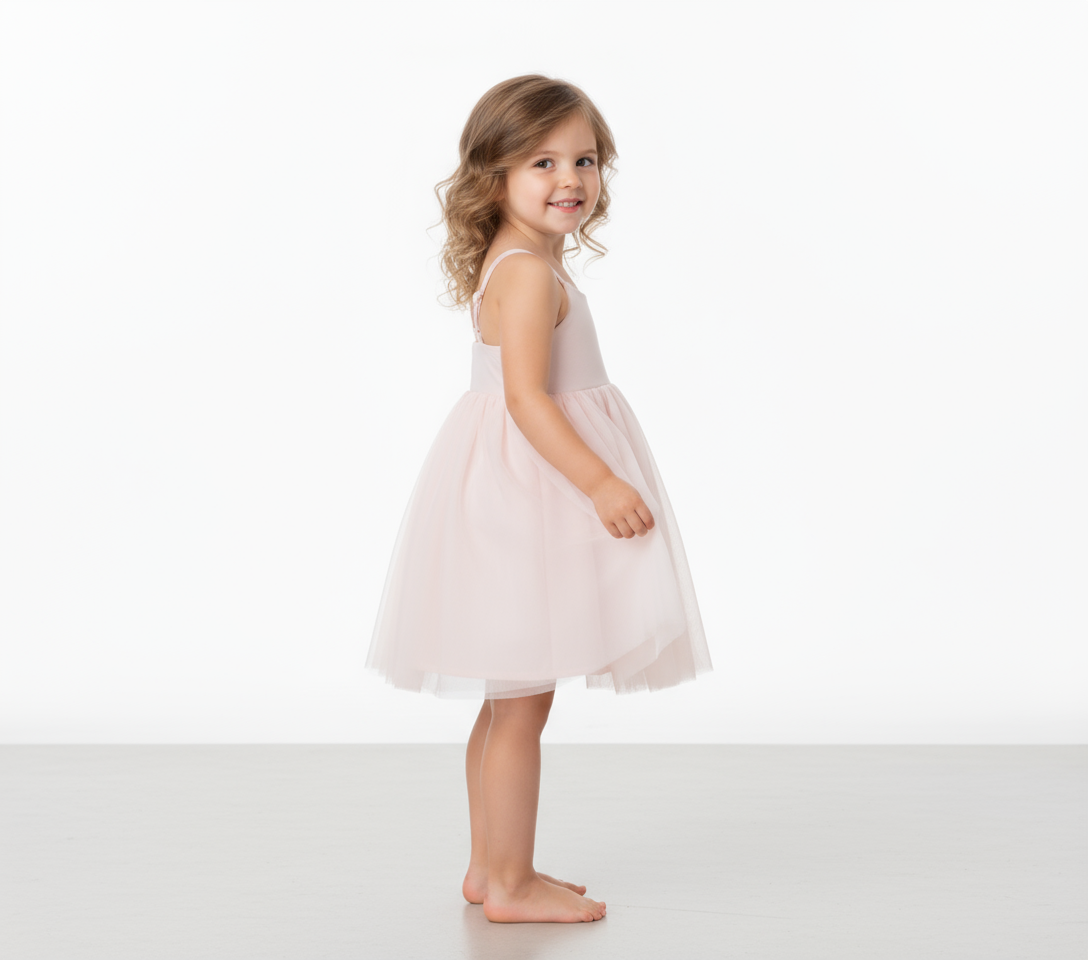 Girls Princess Dress Sleeveless Pink Tulle Party Dress for Kids – Birthday, Wedding, Holiday Outfit