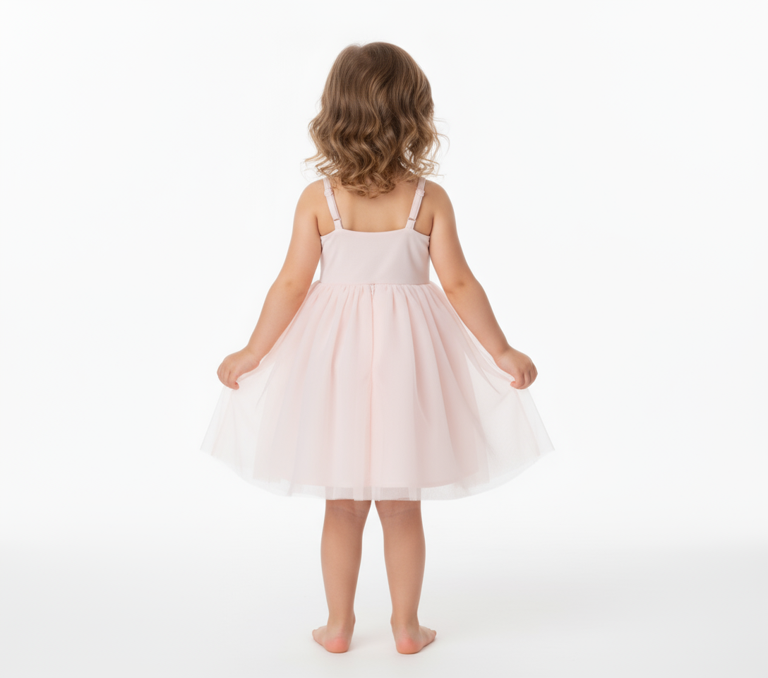 Girls Princess Dress Sleeveless Pink Tulle Party Dress for Kids – Birthday, Wedding, Holiday Outfit